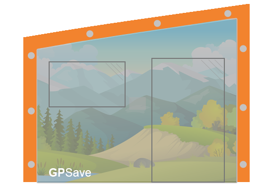 Terrassenplane mit schräger Seite PVC transparent  